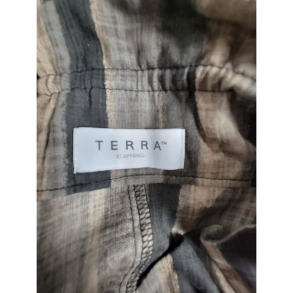 Terra Sj Apparel Womens Striped 3/4 Sleeve Button-Up Tunic Top Medium Pocket - Picture 3 of 8